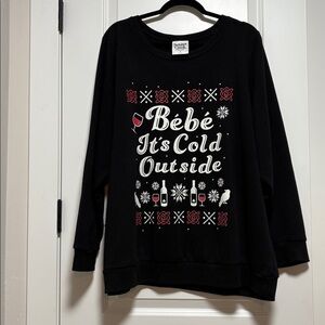 Torrid Black Graphic Sweatshirt with Festive Design